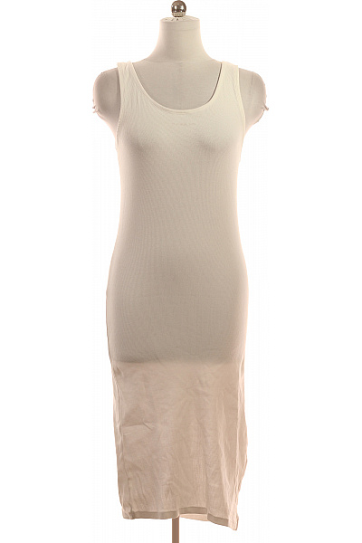 Calvin Klein Dámské šaty Tílkové Midi Bílé Jednoduché Volnočasové Vel. M