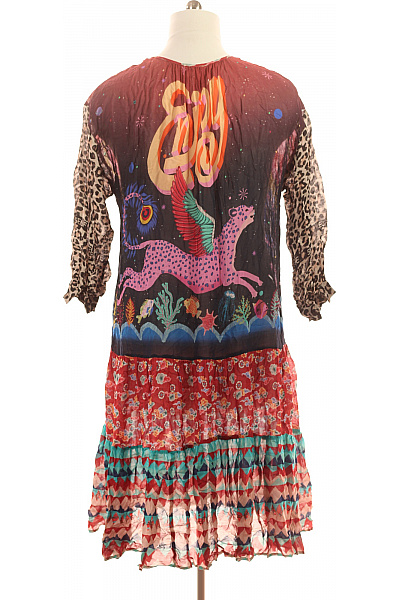 Dámské šaty letní boho zvířecí vzor barevné Velikost xs/s | Unimoda | obrázek 3