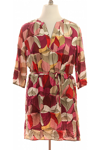 Cartoon Dámské Letní šaty Zavinovací S Páskem Barevné Lístky Vel. 44