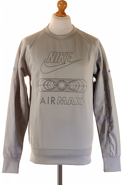 Nike pánská mikina šedá s dlouhým rukávem a potiskem přes hlavu Velikost s | Nike | obrázek 2