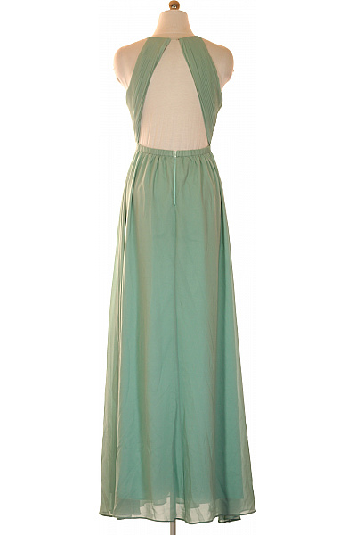 kraimod Dlouhé šaty na ramínka společenské zelené šifonové plisované Velikost 38 | kraimod | obrázek 2