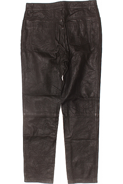 CIGNO NERO Dámské kožené rovné kalhoty tmavě hnědé ležérní s kapsami Velikost 40 | CIGNO NERO | obrázek 2