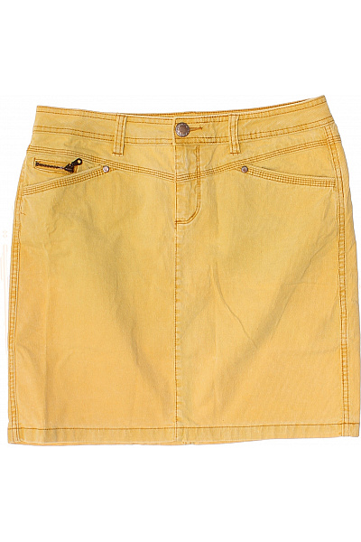 Street One Dámská bavlněná žlutá pouzdrová mini sukně se zipem Velikost 38 | Street One | obrázek 2