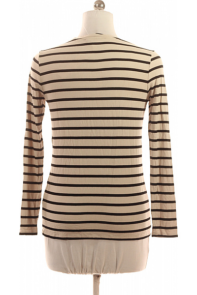 BETTY BARCLAY Dámské béžové černé pruhované tričko s dlouhým rukávem a flitrovým nápisem Velikost M | BETTY BARCLAY | obrázek 3