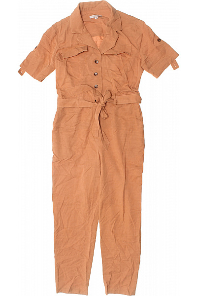 COMMA Letní Oranžový Overal S Páskem Krátký Rukáv Safari Styl Vel. 34