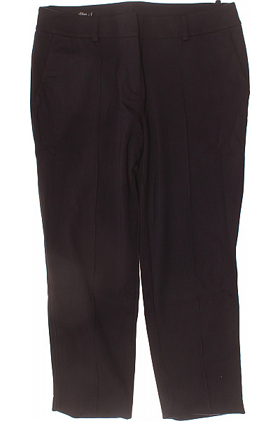 s.OLIVER Elegantní viskózové oblekové kalhoty rovné tmavé pro business Velikost L | s.OLIVER | obrázek 2