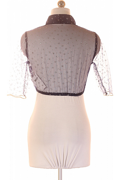 Dámské bolerko černé síťované s flitry elegantní Vel. 34 | Unimoda | obrázek 3