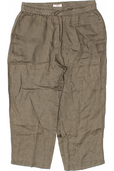 FYNCH-HATTON Dámské hnědé volné letní lněné tříčtvrteční kalhoty s gumou v pase Vel. 42 | FYNCH-HATTON | obrázek 2