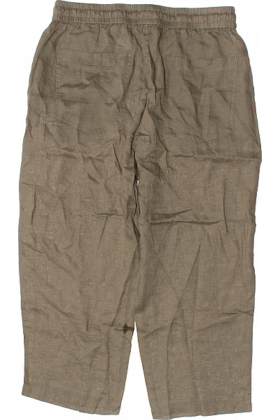 FYNCH-HATTON Dámské hnědé volné letní lněné tříčtvrteční kalhoty s gumou v pase Vel. 42 | FYNCH-HATTON | obrázek 3