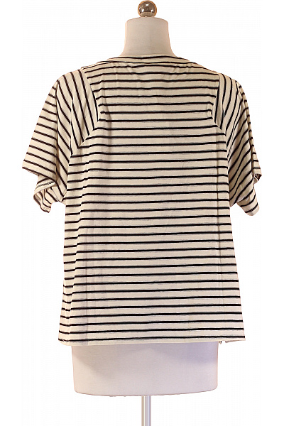 drumohr Dámské bavlněné tričko s krátkým rukávem černo-bílé pruhované raglánový střih Velikost xs | drumohr | obrázek 3