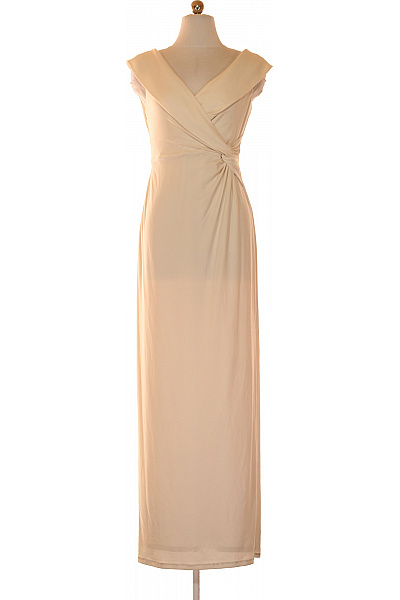 Ralph Lauren Dámské Dlouhé Béžové Společenské šaty Zavinovací Polyesterové Elegantní Velikost 4