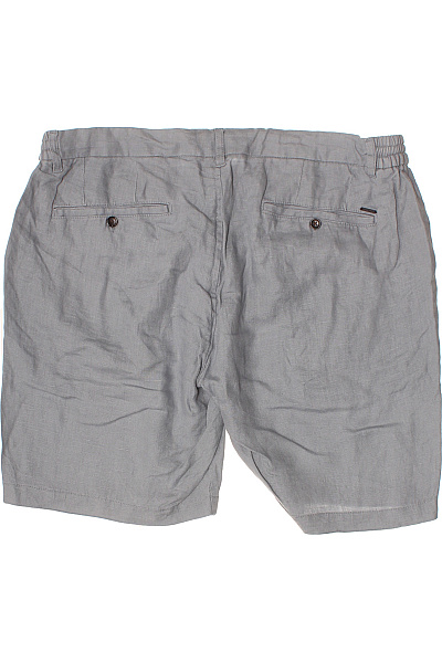 DSTREZZED Pánské lněné kraťasy volnočasové krátké s kapsami šedé Vel. 36 | DSTREZZED | obrázek 2