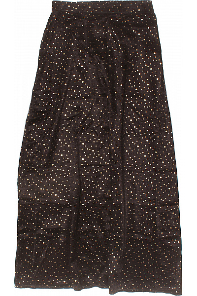 CULTURE Dámská polyesterová dlouhá sukně tmavě hnědá vzorovaná flitry elegantní Velikost S | CULTURE | obrázek 2