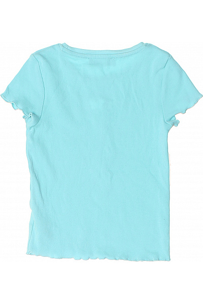 Canda Dívčí světle Modré žebrované tričko s krátkým rukávem a motýlem Velikost 116 | Canda | obrázek 2