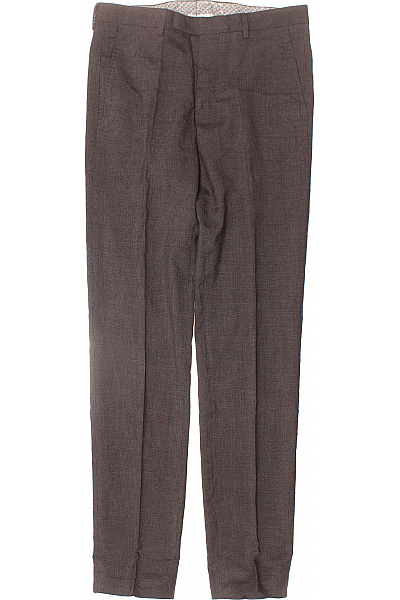 BALDESSARINI Pánské Hnědé Manšestrové Společenské Kalhoty Rovné S Puky Velikost 94