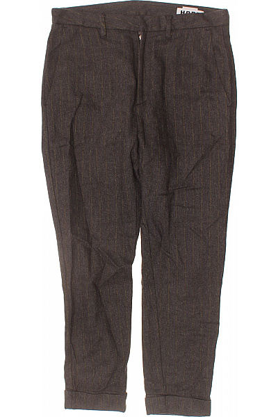 Hope Dámské vlněné oblekové kalhoty hnědé pruhované elegantní rovné Vel. 36 | Hope | obrázek 2