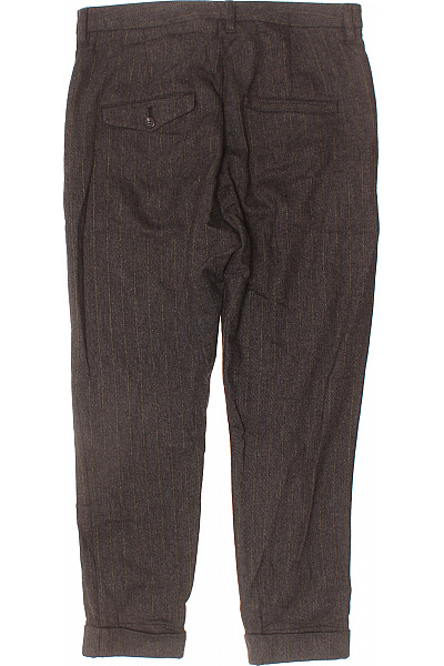 Hope Dámské vlněné oblekové kalhoty hnědé pruhované elegantní rovné Vel. 36 | Hope | obrázek 3