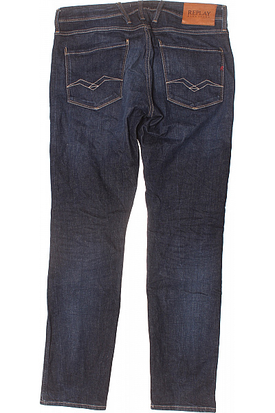 REPLAY Pánské tmavě modré rovné džíny Replay Anbass seprané Vel. 34/32 | REPLAY | obrázek 2