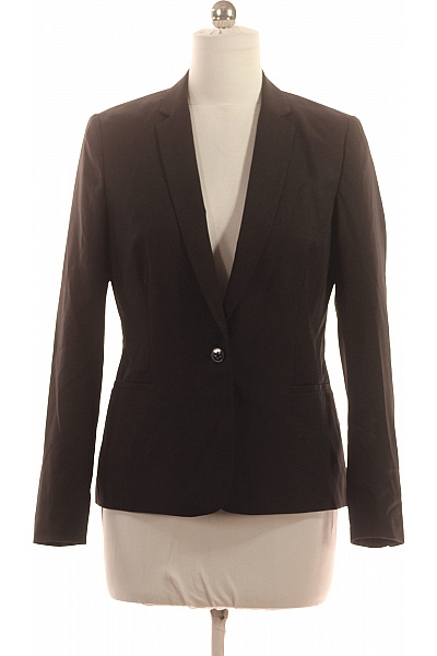 WE  Dámské černé Vypasované Polyesterové Sako Elegantní Business Jednořadé S Jedním Knoflíkem Vel. 40