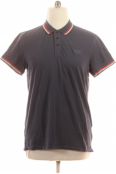 roberto cavalli Polo tričko tmavě modré s krátkým rukávem proužkované lemy Vel. XXL | roberto cavalli | obrázek 2