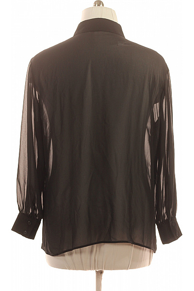 MARINA RINALDI Dámská černá průhledná košile s dlouhým rukávem elegantní Vel. XXL | MARINA RINALDI | obrázek 2