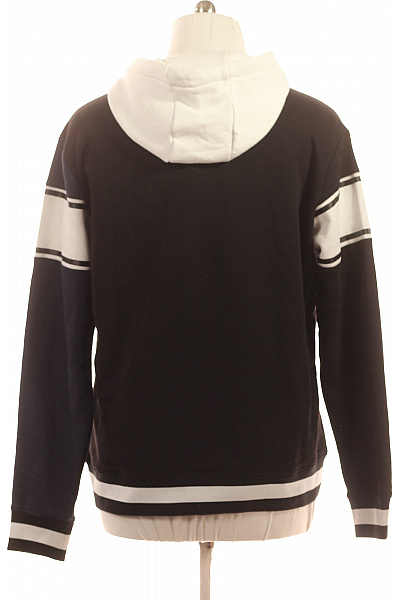 VERSACE Pánská mikina s kapucí přes hlavu černobílá pruhovaná streetwear Velikost 2XL | VERSACE | obrázek 2