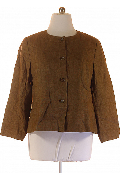 WINDSMOOR Dámské Sako Lněný Hnědý Second Hand Vel. 46