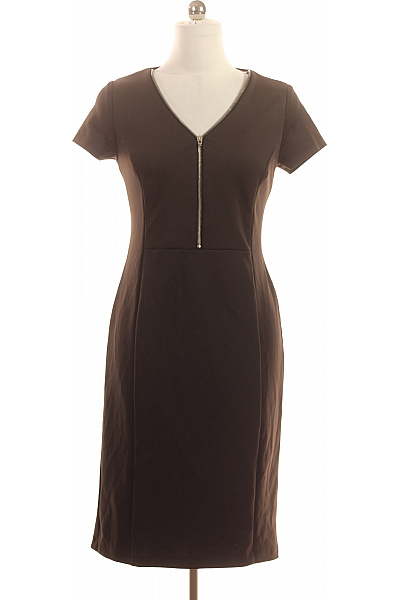 Alba Moda Hnědé pouzdrové šaty business krátké jednoduché upnuté ke kolenům Vel. 42 | Alba Moda | obrázek 2