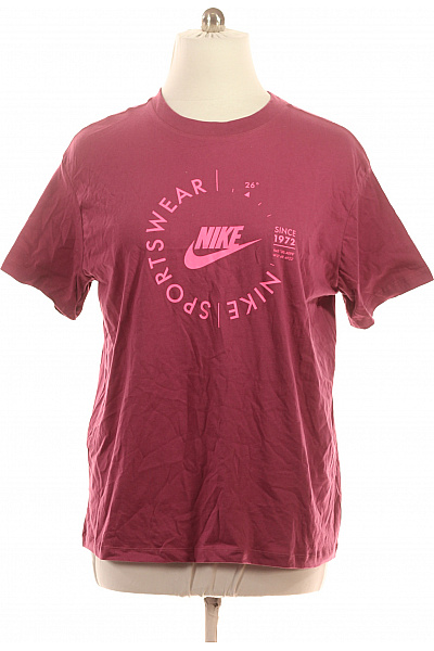 Nike Pánské tričko bordó s krátkým rukávem a kruhovým potiskem Velikost l | Nike | obrázek 2