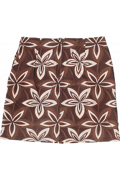 s.OLIVER Dámská bavlněná mini sukně hnědá květinová vzorovaná letní Velikost 40 | s.OLIVER | obrázek 3