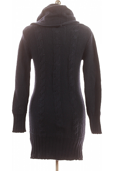 LTB Dámské modré pletené rolákové tunikové šaty s copánkovým vzorem Vel. m | LTB | obrázek 2