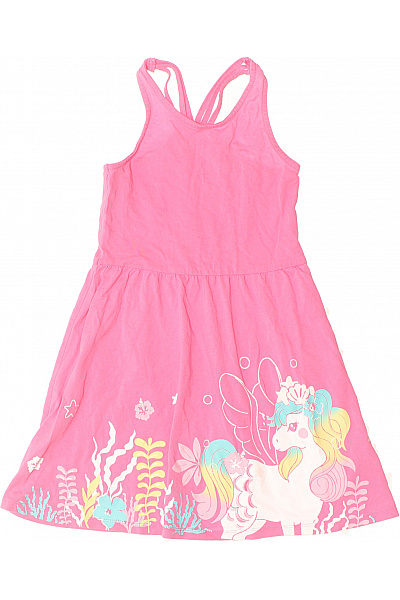 Canda Dívčí Růžové Šaty Letní Pohádkové Jednorožec Mořské Rostliny Velikost 116 | Canda | obrázek 2