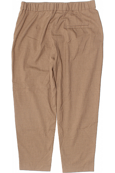 MANGO Dámské polyesterové volnočasové kalhoty béžové rovné elegantní s kapsami Vel. L | MANGO | obrázek 3
