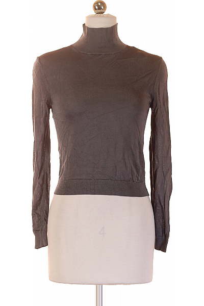 STEFANEL Dámské tričko s dlouhým rukávem a rolákem šedé jednobarevné viskózové Velikost M | STEFANEL | obrázek 2