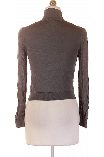 STEFANEL Dámské tričko s dlouhým rukávem a rolákem šedé jednobarevné viskózové Velikost M | STEFANEL | obrázek 3