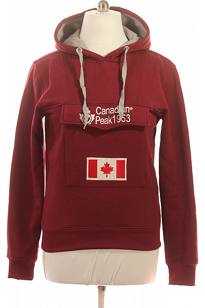 canadian-peak Dámská vínová mikina s kapucí a klokaní kapsou s výšivkou Vel. l | canadian-peak | obrázek 2