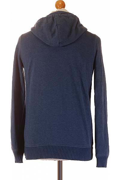 Esprit Pánská bavlněná polyesterová modrá mikina s kapucí a potiskem na zip Velikost L | Esprit | obrázek 3