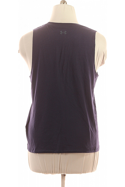 UNDER ARMOUR Dámské bavlněné tílko tmavě fialové sportovní jednobarevné basic s nápisem Velikost l | UNDER ARMOUR | obrázek 2
