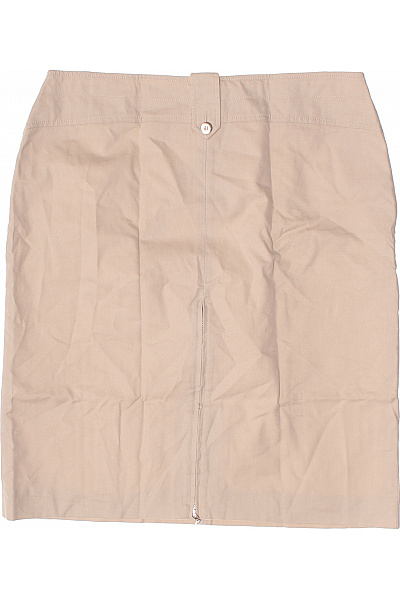 MADELEINE Dámská bavlněná pouzdrová sukně ke kolenům béžová jednobarevná business Vel. DE 21 | MADELEINE | obrázek 3