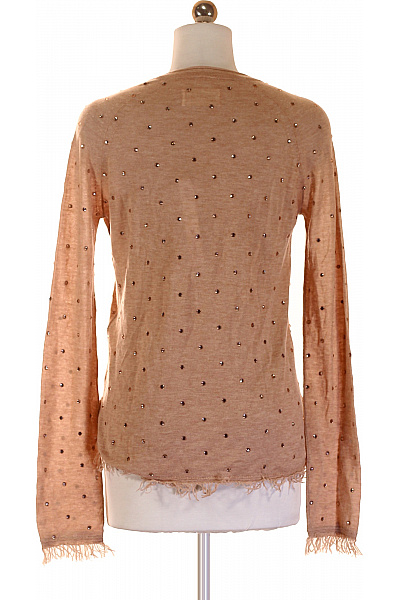 Zadig&Voltaire deluxe Béžová halenka s kamínky a výstřihem do V s dlouhým rukávem Vel. s | Zadig&Voltaire deluxe | obrázek 3