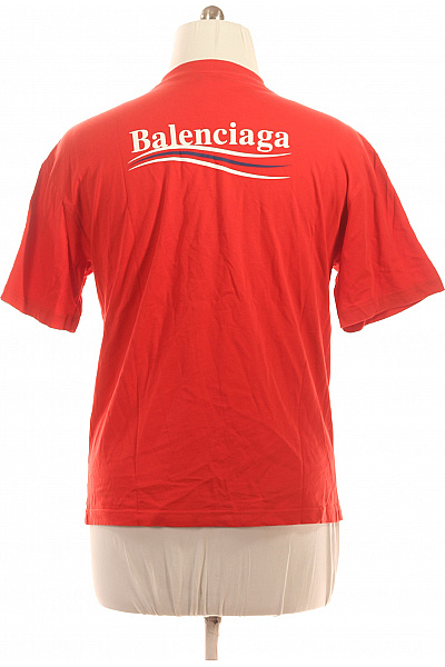 BALENCIAGA  Pánské červené tričko s krátkým rukávem a nápisem basic Vel. XS | BALENCIAGA  | obrázek 2