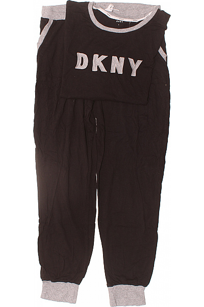 Donna Karan Dámské černé šedé Pyžamo Dlouhé S Potiskem Velikost L