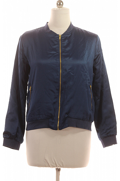 LAWRENCE GREY Dámská Modrá Lesklá Bomber Polyesterová Přechodová Bunda Krátká Velikost 38
