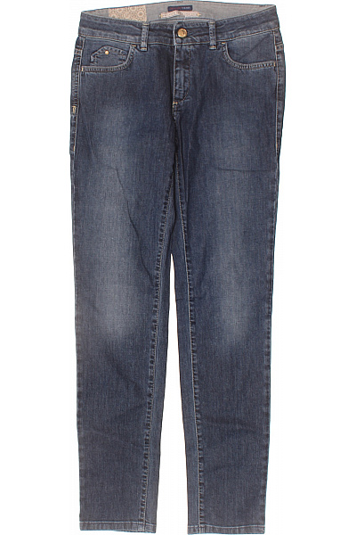 Trussardi Dámské Bavlněné Modré Džíny Strečové Rovné Seprané Kapsy Velikost 42/28