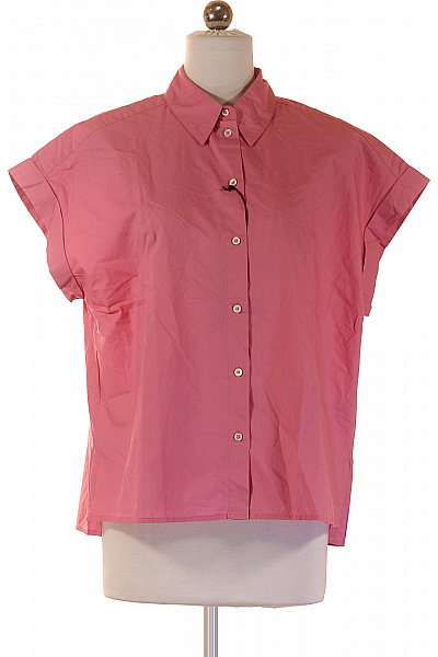 Marc O´Polo Dámská Bavlněná Růžová Košile Krátký Rukáv Volná Ležérní Letní Velikost 34