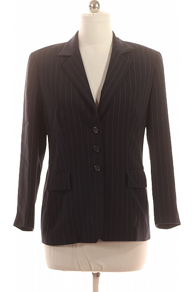 GERRY WEBER Dámské modré polyesterové sako pruhované elegantní vypasované společenské Vel. 38 | GERRY WEBER | obrázek 2