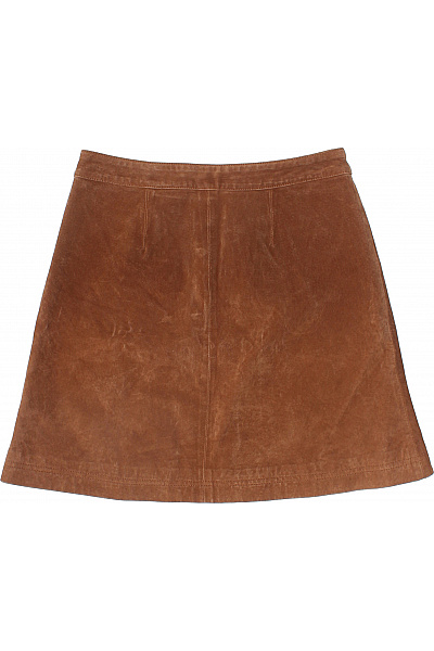 ONLY Hnědá kožená áčková minisukně s knoflíky a kapsami Vel. 38 | ONLY | obrázek 3