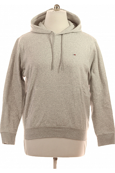 TOMMY HILFIGER Pánská bavlněná šedá mikina s kapucí přes hlavu klokaní Vel. XL | TOMMY HILFIGER | obrázek 2