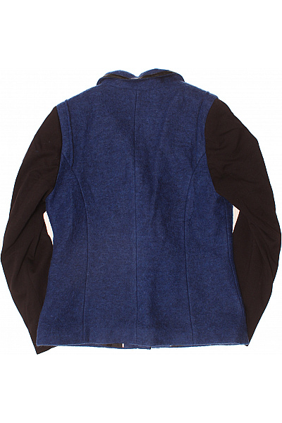 Alba Moda Krátký vlněný modrý kabát na zip s nášivkou Velikost 42 | Alba Moda | obrázek 3