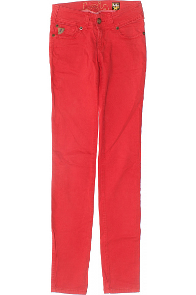 Lois Dámské Bavlněné červené Džíny Strečové Skinny Klasické S Kapsami Vel. XXS